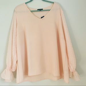 Lane Bryant Swiss Dot Blouse Blush